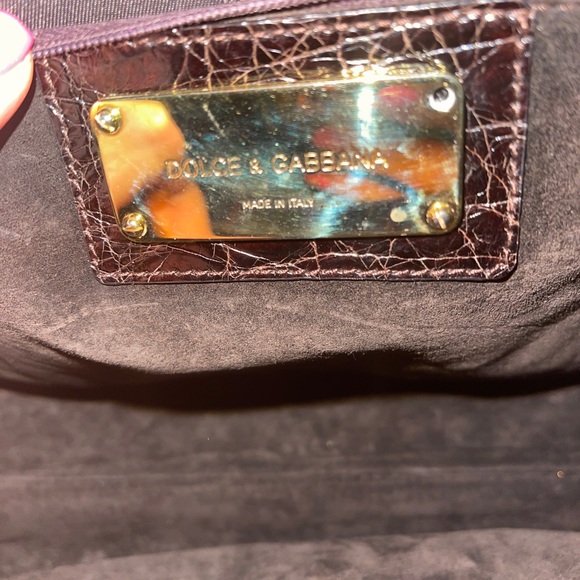 Dolce & Gabbana Studs Burgundy Brown Exotic Leather Bag - Picture 5 of 12